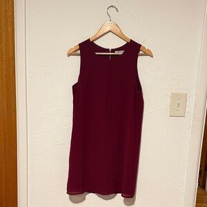 Naked Zebra Burgundy Sleeveless Mini Dress